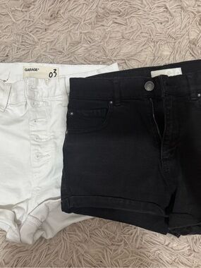 Garage Two-Pair Denim Shorts Set - Black & White